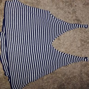 Blue and white strips crop top